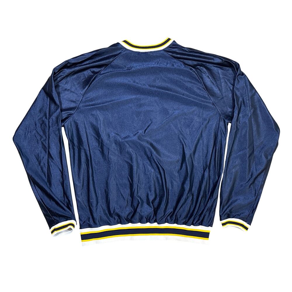 Vtg 80s Champion Tigers Shiny Nylon Navy Yellow pullover L LSU Missouri Blue Era - Picture 6 of 7